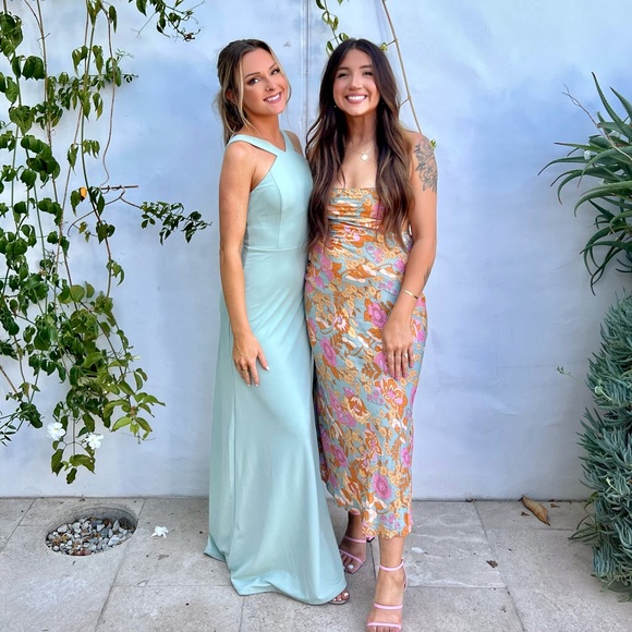 Sage Light Green, Birdie Grey bridesmaid formal prom dress - Picture 6 of 7